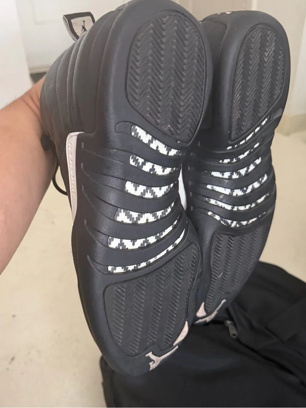 Jordan Men's Black Sneakers with Gold Accents